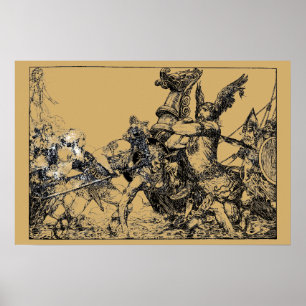 Poster Vintage Celtic e Viking Warriors por Willy Pogany