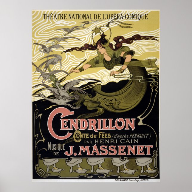 Poster Vintage Cendrillon Cinderella French Opera Paris (Frente)