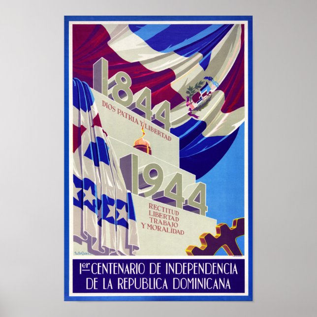 Poster vintage Centenário da República Dominicana (Frente)