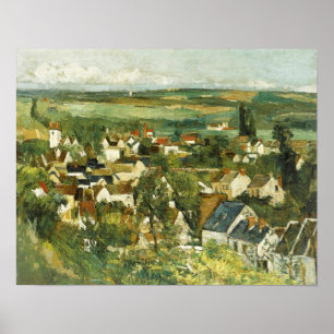 Poster Vintage Cezanne Panorâmica da Auvers-sur-Oise