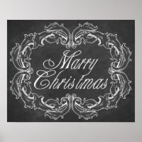 Vintage chalkboard Merry Christmas Quote Art