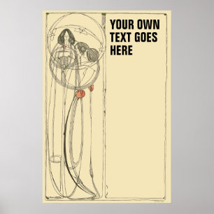 Poster Vintage Charles Rennie Mackintosh Modelo