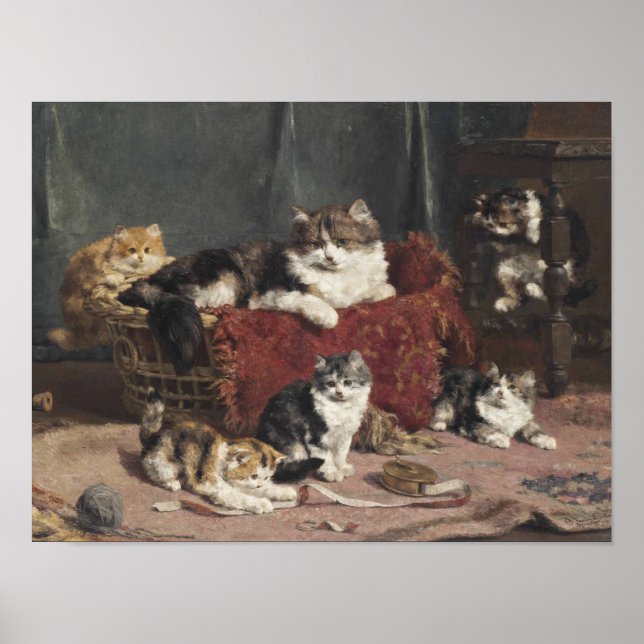 Poster Vintage Charles Van den Eycken Playtime (Frente)