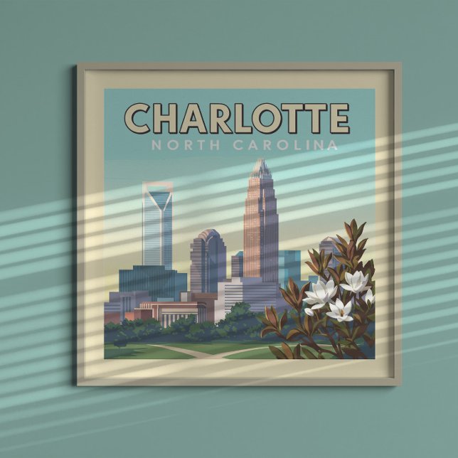 Poster Vintage Charlotte Carolina do Norte (Criador carregado)