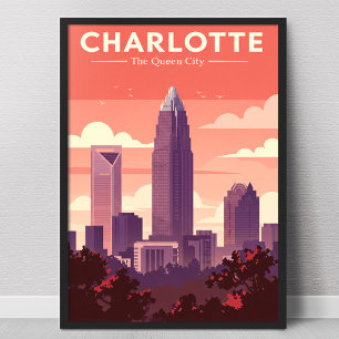 Poster Vintage Charlotte Carolina do Norte