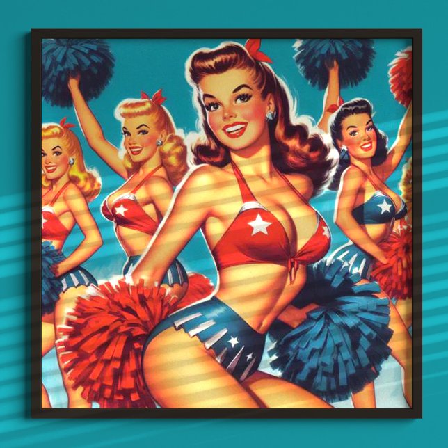Poster Vintage Cheerleaderes Girls (Criador carregado)