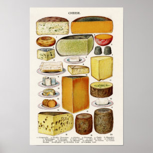 Póster Vintage Cheese Wall Art