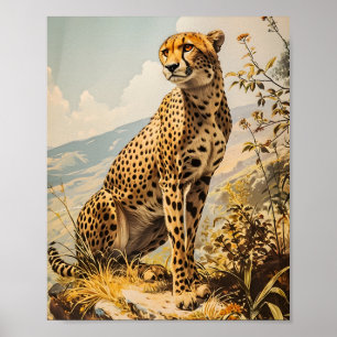Poster Vintage Cheetah