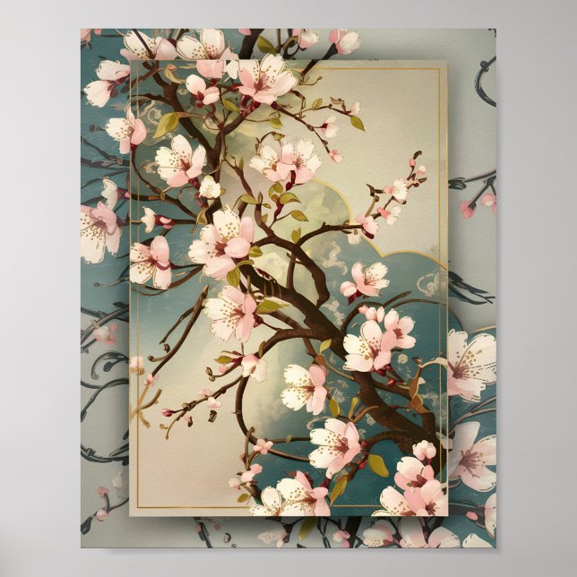 Poster Vintage Cherry Blossom (Frente)