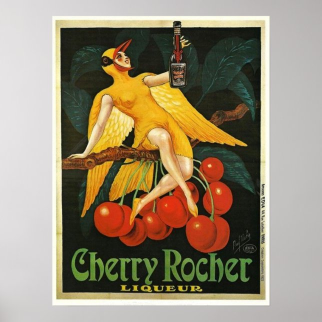 Poster Vintage Cherry Rocher Advertisement (Frente)