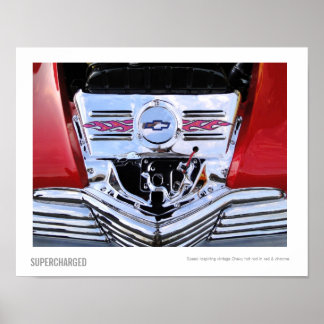 Póster Vintage Chevy Hot Rod Engine Fotografia