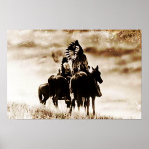 Póster Vintage Cheyenne Warriors Canvas Imprimir