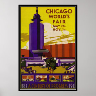 Póster Vintage Chicago, EUA -