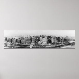 Poster Vintage Chicago Illinois 1911 do avião