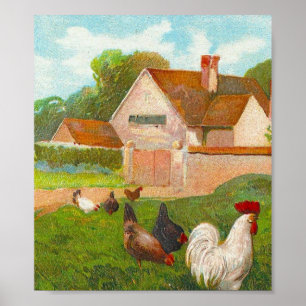 Póster Vintage Chickens