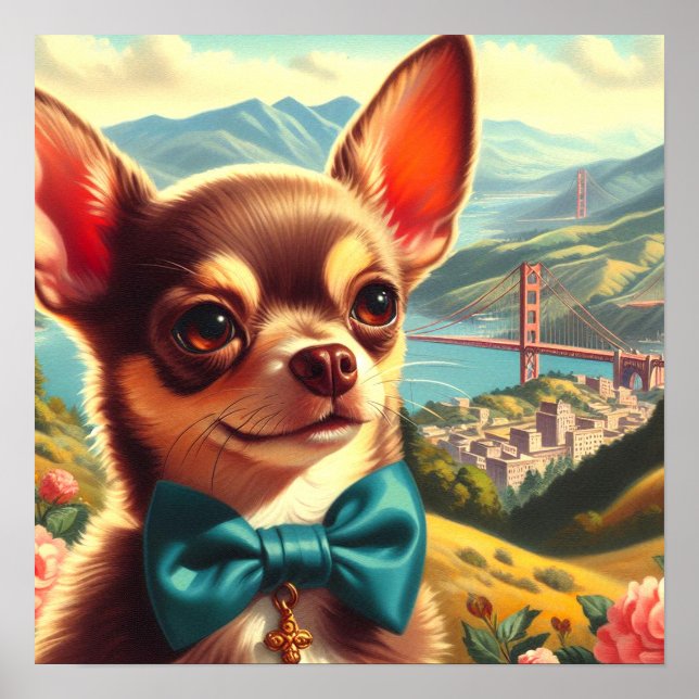 Poster Vintage Chihuahua Painting (Frente)