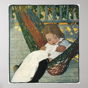 Poster Vintage Child com uma boneca de Jessie Willcox Smi