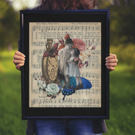 Poster Vintage Children & Floral Collage