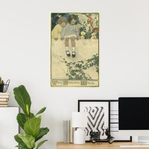 Póster Vintage Children, Garden Wall Jessie Willcox Smith
