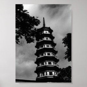 Poster Vintage China Canton the florery pagoda