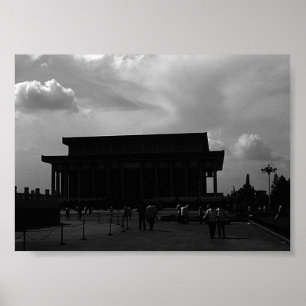 Poster Vintage China Pekin Mao Tse Tung Mausoleum