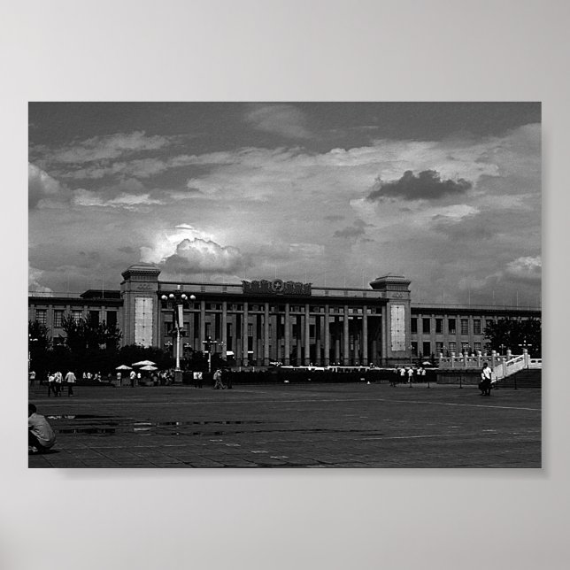 Poster Vintage China Pekin, Museu Nacional da China (Frente)