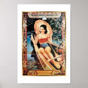 Poster Vintage Chinês Publicando Casaco Shanghai
