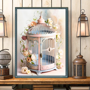 Poster Vintage Chique Birdcage Wall Art
