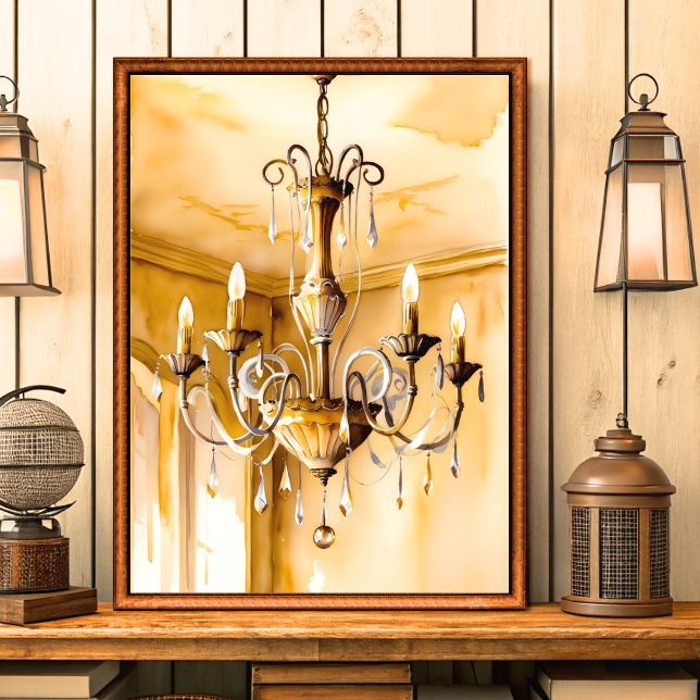 Poster Vintage Chique Chandelier Wall Art (Criador carregado)