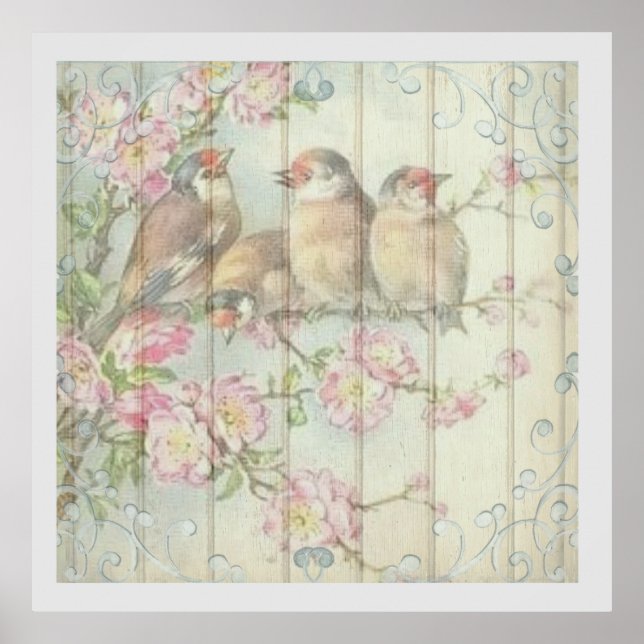 Poster Vintage Chique Floral Faded (Frente)