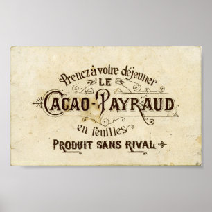 Póster Vintage Chocolate Francês