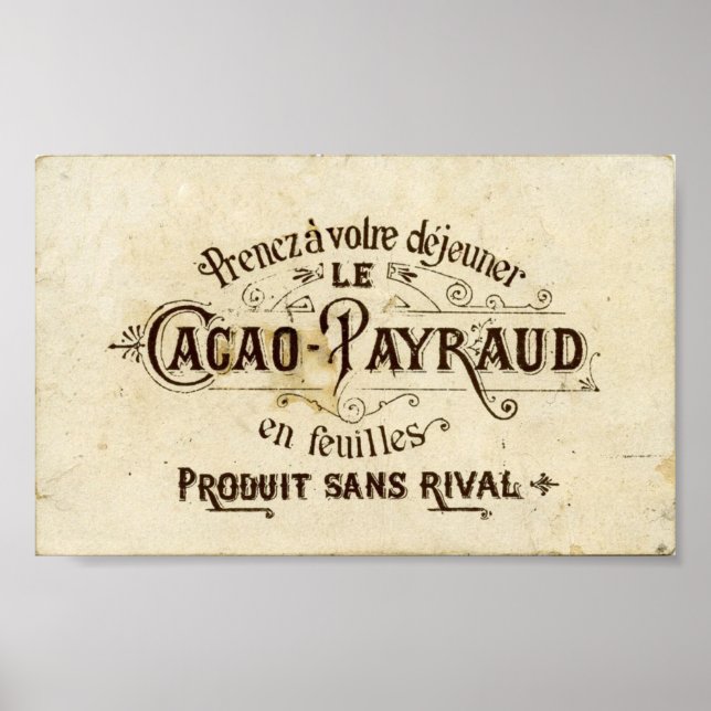 Póster Vintage Chocolate Francês (Frente)