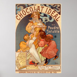 Poster Vintage Chocolate Idéal Anúncio