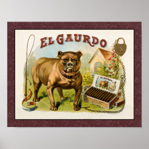 POSTER VINTAGE CIGAR BOX RÓTULO