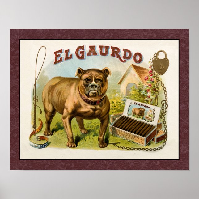 POSTER VINTAGE CIGAR BOX RÓTULO (Frente)
