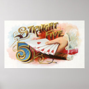 Poster Vintage Cigar Label Art Hetero Flush with Hearts