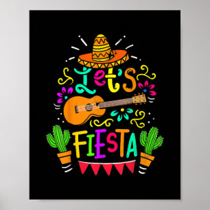 Poster Vintage Cinco De Mayo Cactus Sombrero Guitar