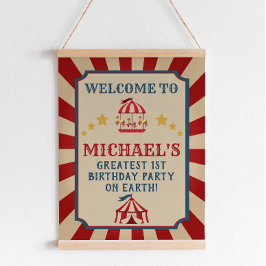 Poster Vintage Circus Carnival Sinal de Boas-vindas