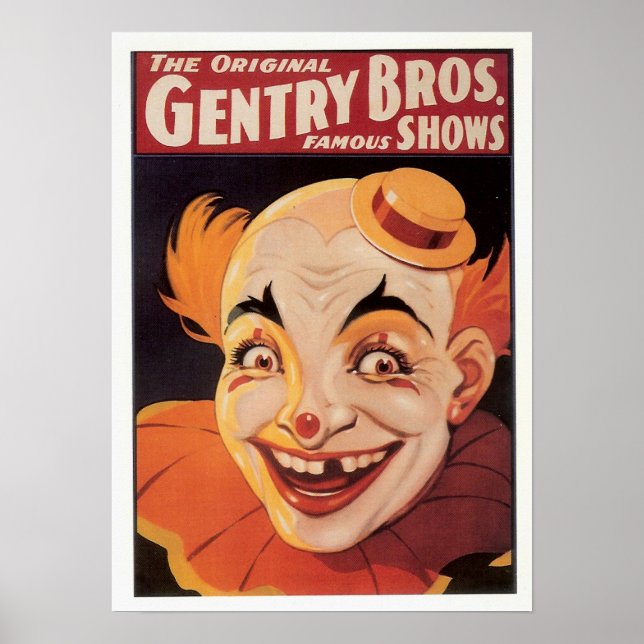 Póster Vintage Circus Clown (Frente)
