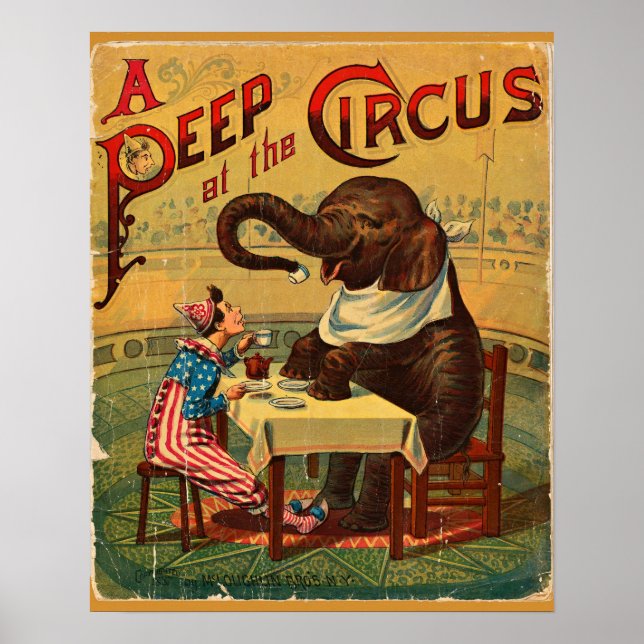 Poster Vintage Circus Illustration Art Old Antique (Frente)