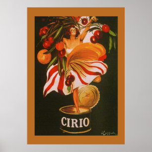 Póster Vintage Cirio Cherries Italiano