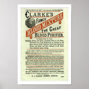 Poster Vintage Clarkes Sangue Purificador Anúncio