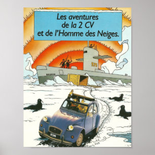 Poster vintage clássico de Citroen 2cv, design
