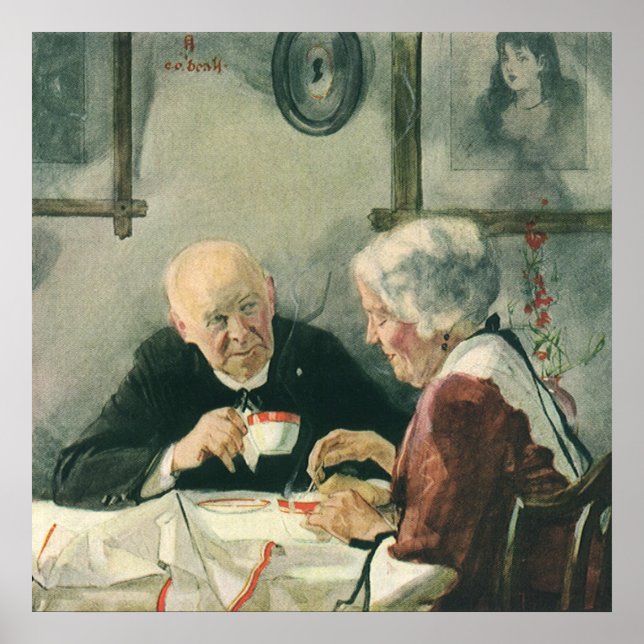 Poster Vintage Clergy, Café ou Chá com Padre (Frente)