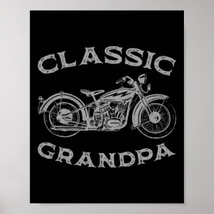 Poster Vintage Click Grandpa Funny Motorcycle Graphic Men