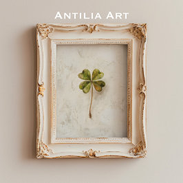 Poster Vintage Clover Art St Patricks Shamrock