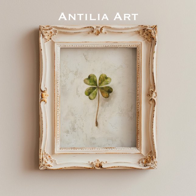 Poster Vintage Clover Art St Patricks Shamrock (Criador carregado)