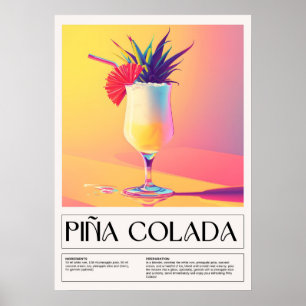 Poster Vintage Cocktails: Pina Colada