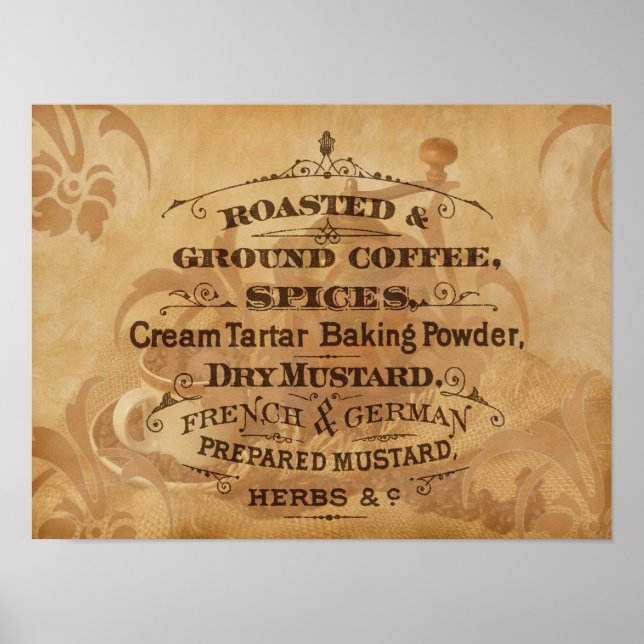 Póster Vintage Coffee Art (Frente)