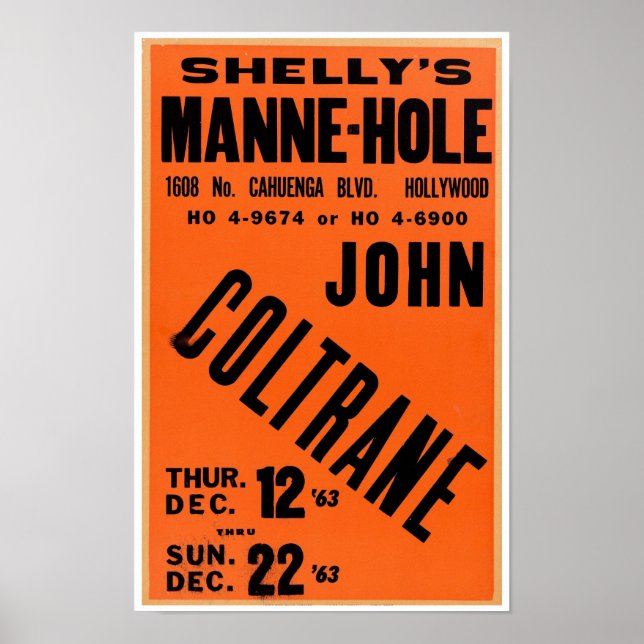 Poster vintage Coltrane Live Jazz (Frente)